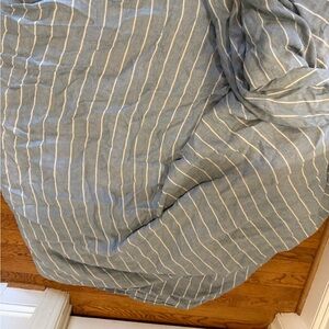 Restoration Hardware Blue and White Striped Duvet Cover